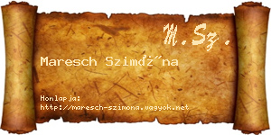 Maresch Szimóna névjegykártya